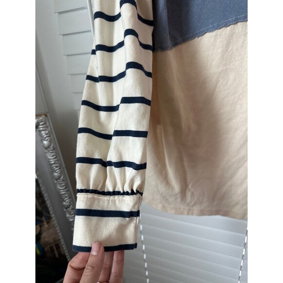 Free People Awesome Long Sleeve T-shirt Tunic Colorblock Stripe Women's Shirt S - Picture 2 of 4